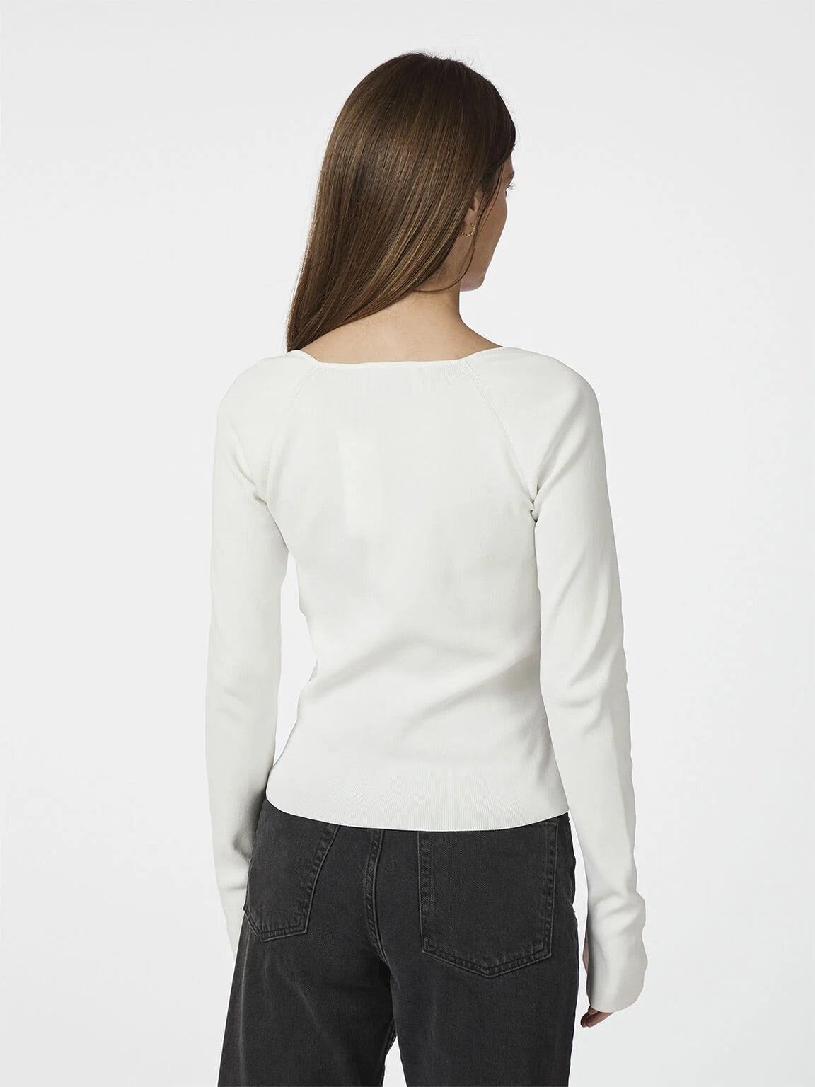 Neo Noir Elaina White Wrap Knit Blouse – Long Sleeve | Women's Designer Outlet
