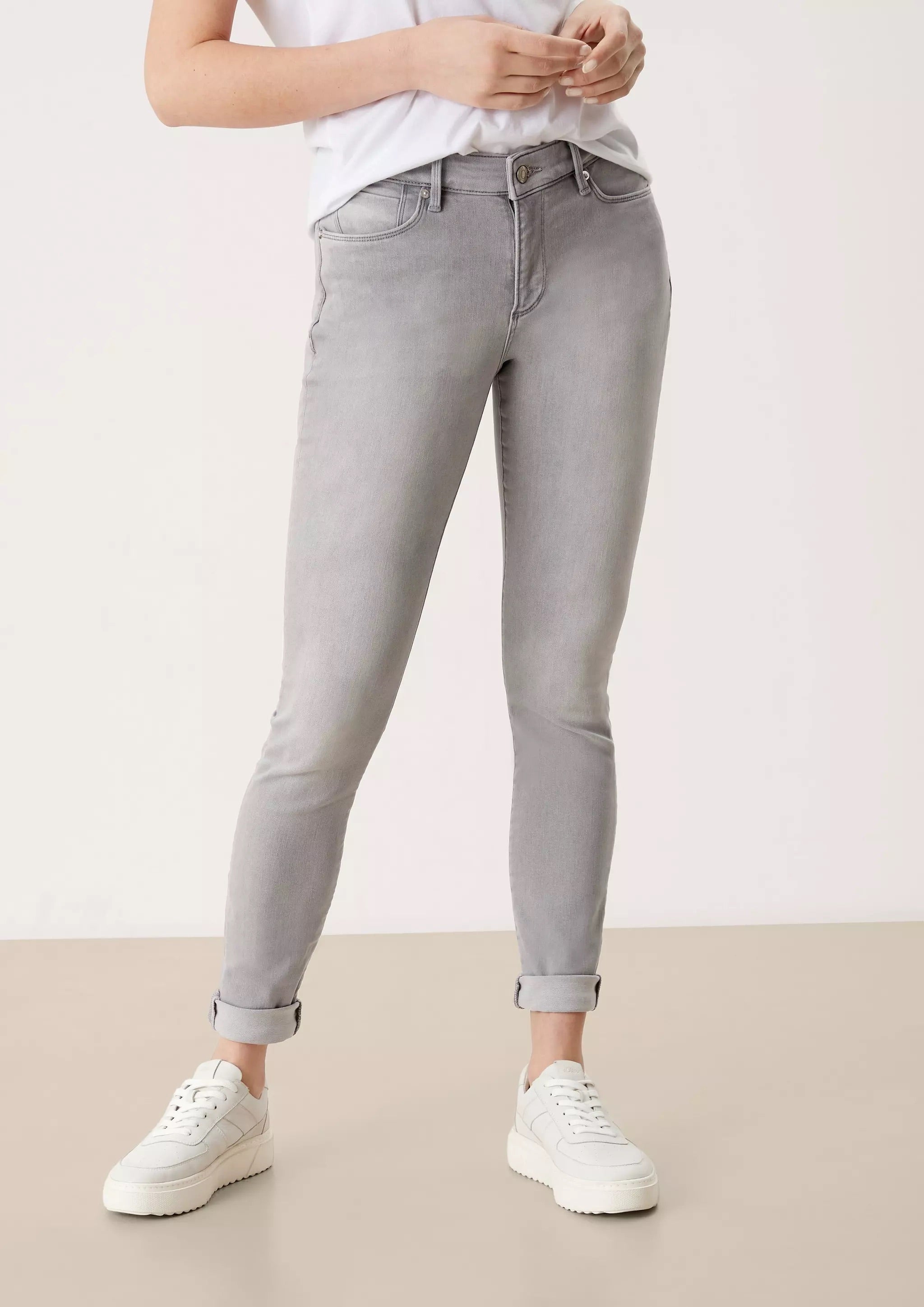 s.Oliver Izabell Women's Skinny Jeans - Light Grey Garment Wash