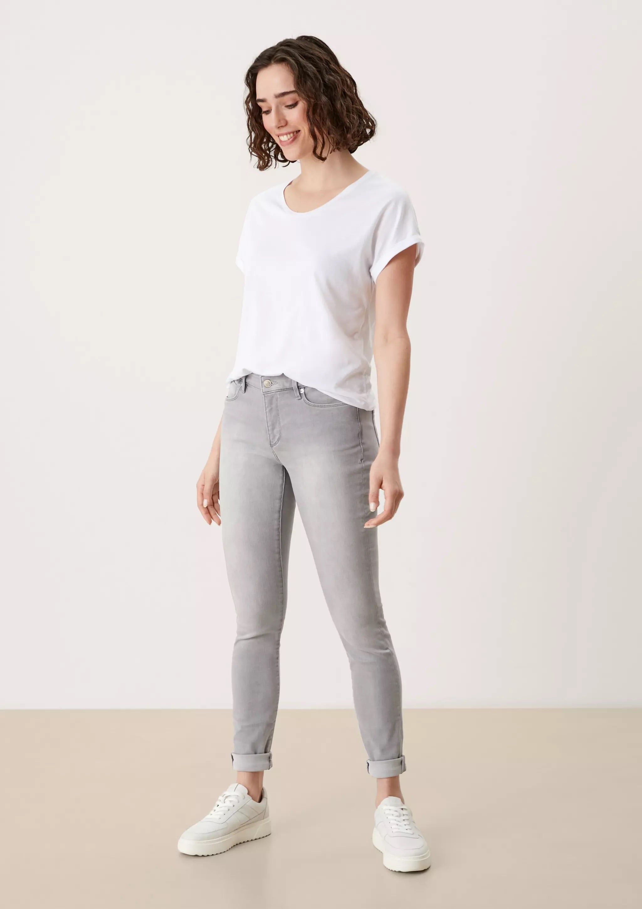 s.Oliver Izabell Women's Skinny Jeans - Light Grey Garment Wash
