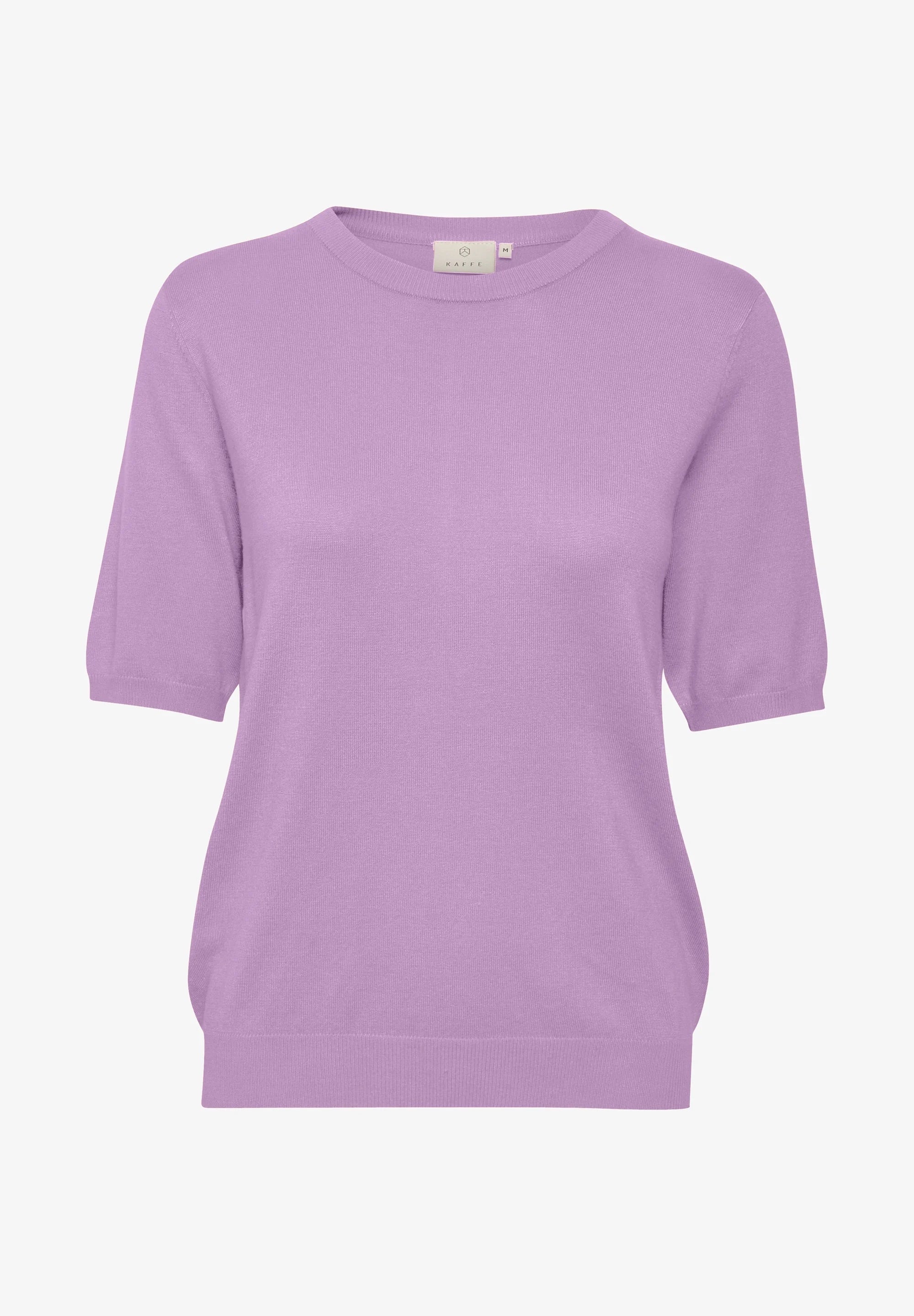 Kaffe Kalizza Lupine Lavender Fine Knit Short Sleeve Top – Women's Designer Outlet
