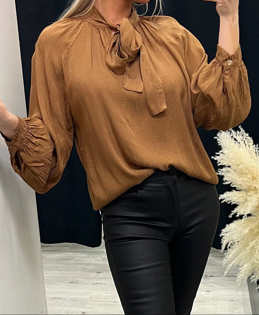 Sorbet SBPAJA Silk Blouse  - Camel