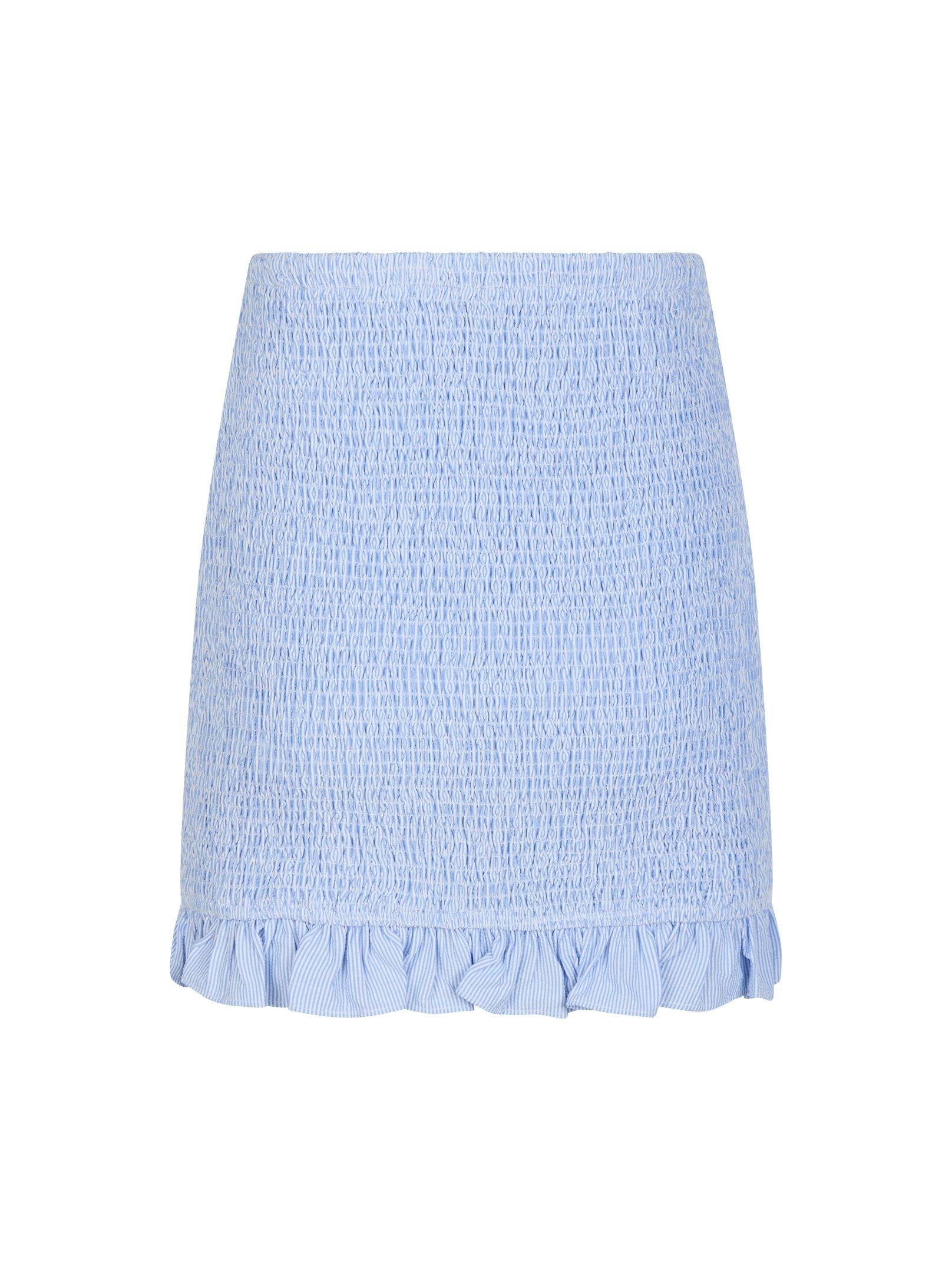 Neo Noir Sisi Smock Light Blue Mini Skirt – Ruffle Hem Stretch | Women