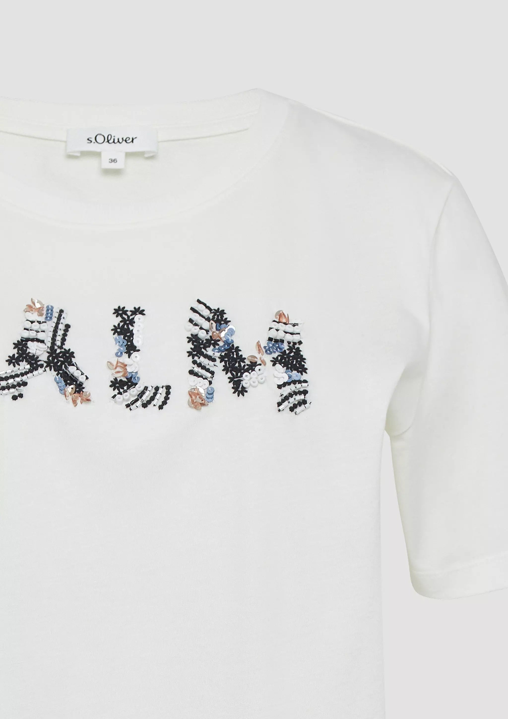 s.Oliver Women's Relaxed Fit Jersey T-Shirt - CALM Floral Artwork
