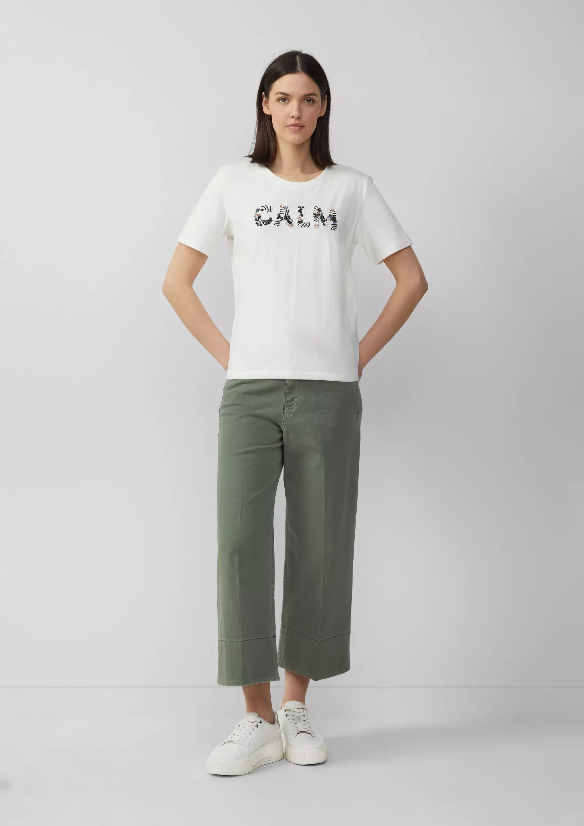 s.Oliver Women's Relaxed Fit Jersey T-Shirt - CALM Floral Artwork