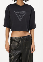 Guess Originals Triangle Logo Crop T-Shirt – Black M
