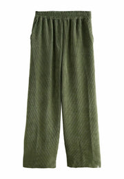 Sorbet WIDE SOFT Corduroy Trousers - Olive Green
