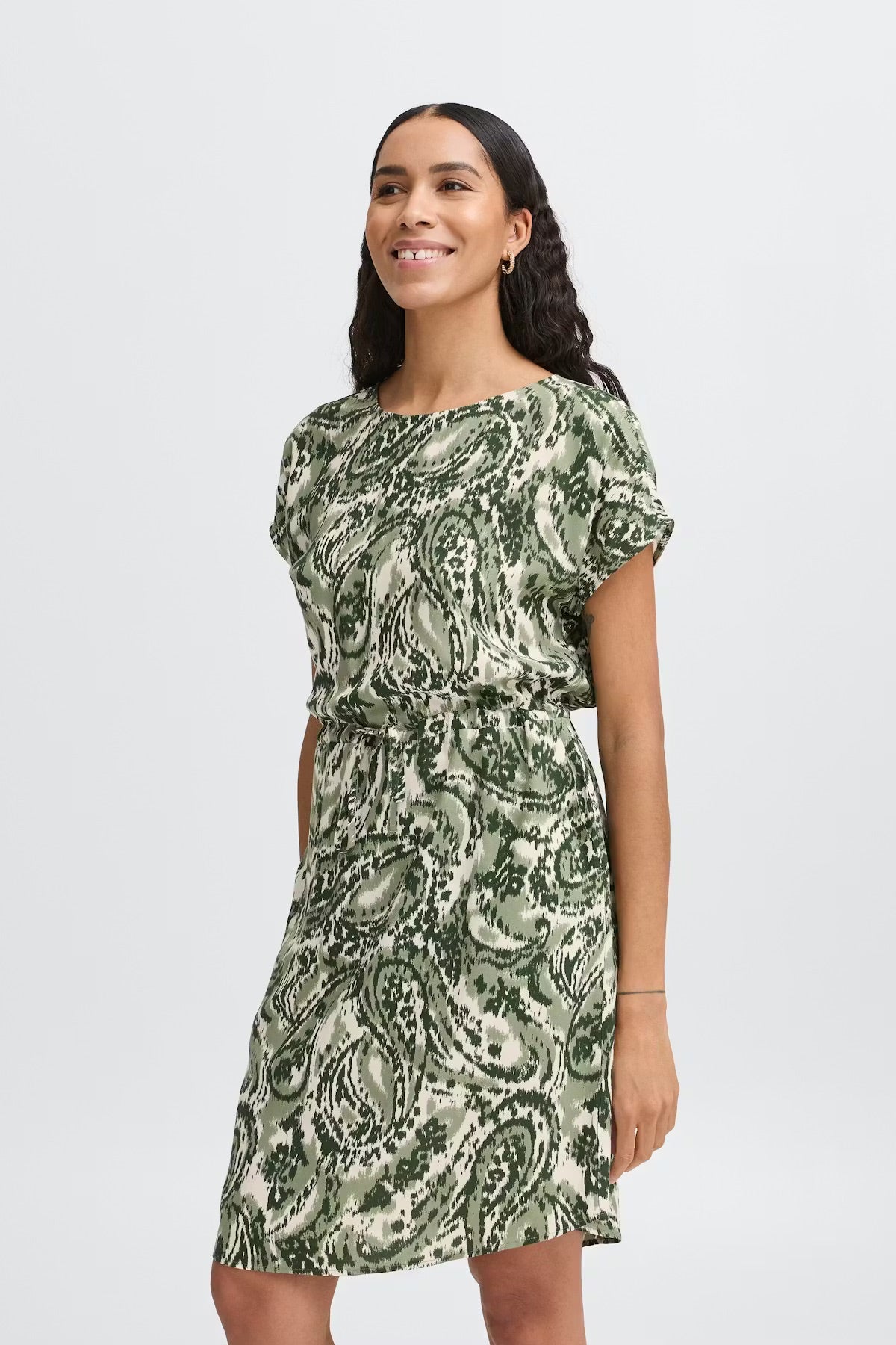 b.young BYMMJOELLA Dress - Green Paisley Print