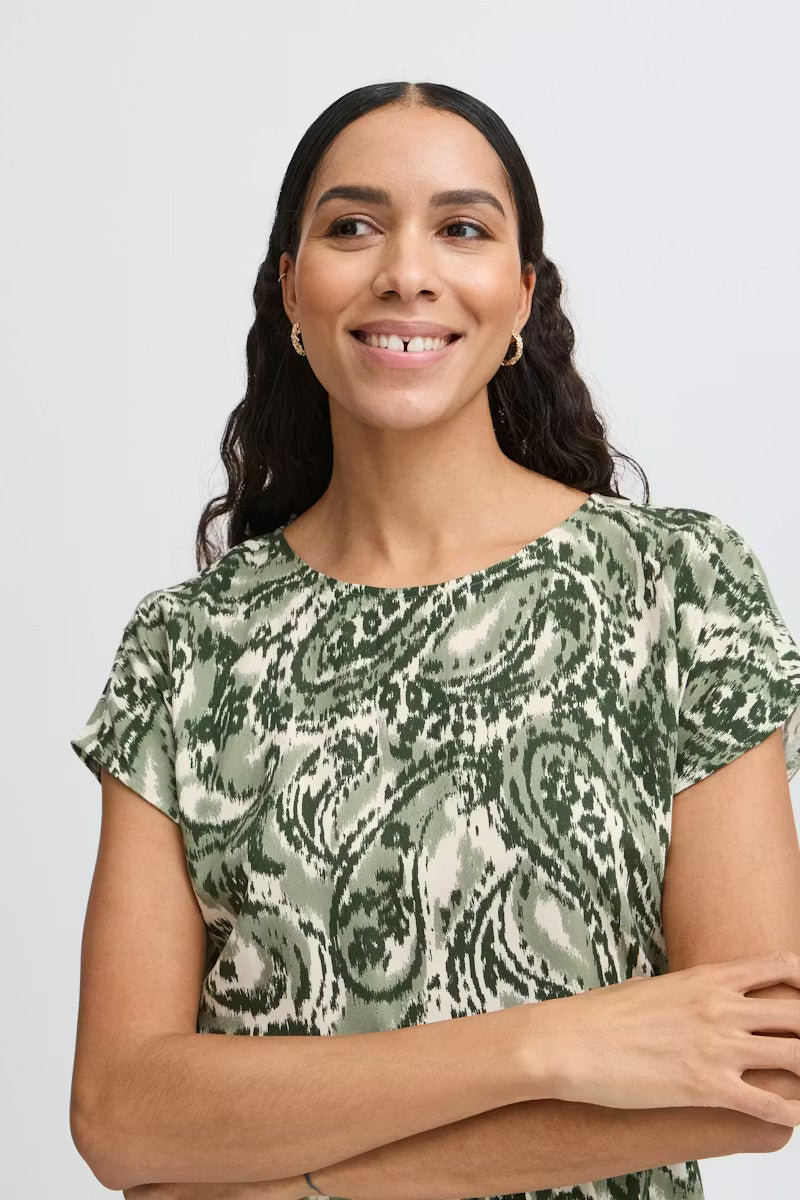 b.young BYMMJOELLA Dress - Green Paisley Print