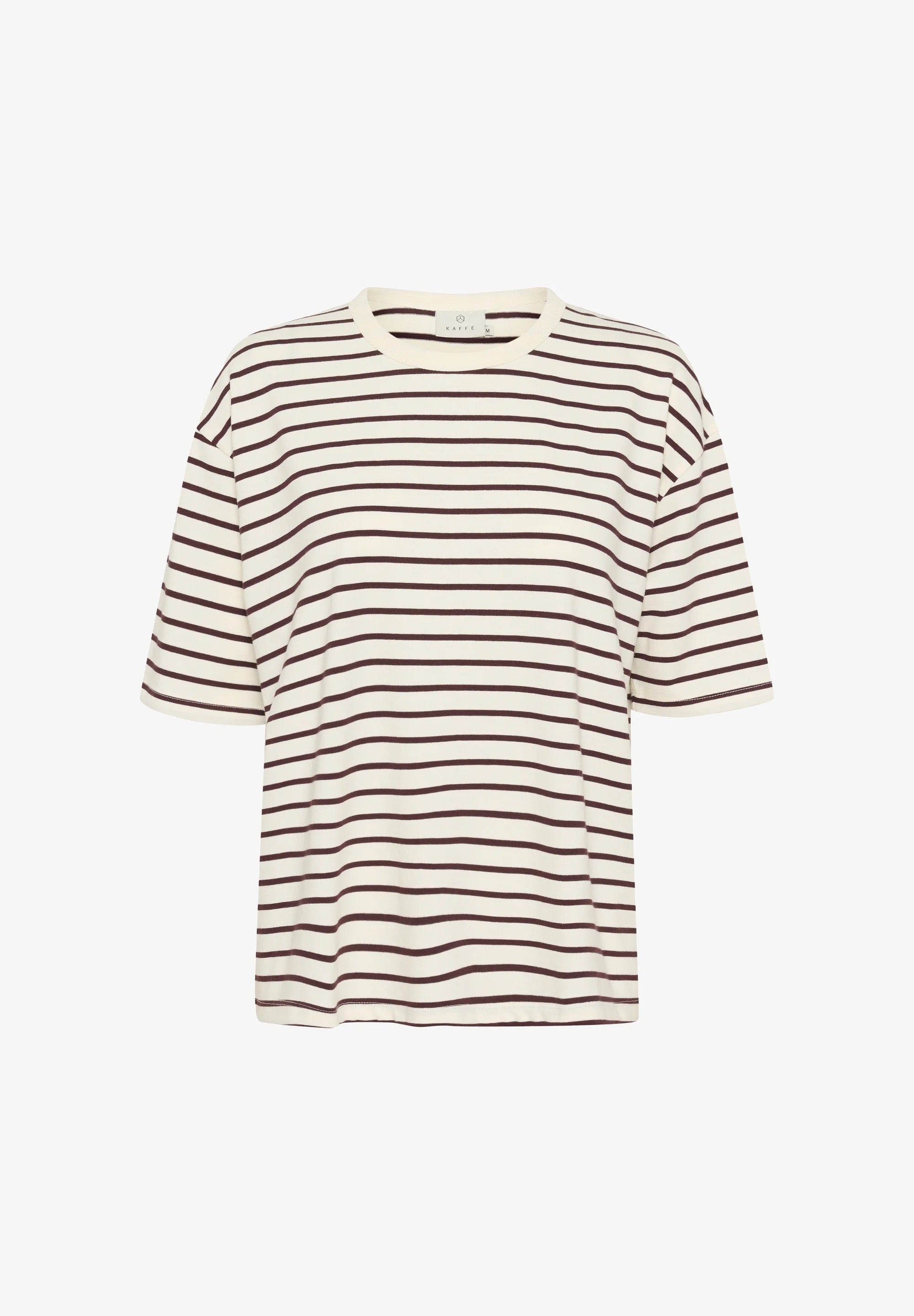 Kaffe Kawinny Breton Stripe Oversized T-Shirt – Half Sleeve | Women's Designer Outlet