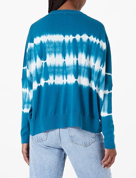 s.Oliver Women's Turquoise Tie-Dye Cardigan - Button Front - Model 2114741