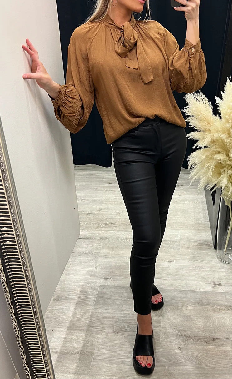 Sorbet SBPAJA Silk Blouse  - Camel