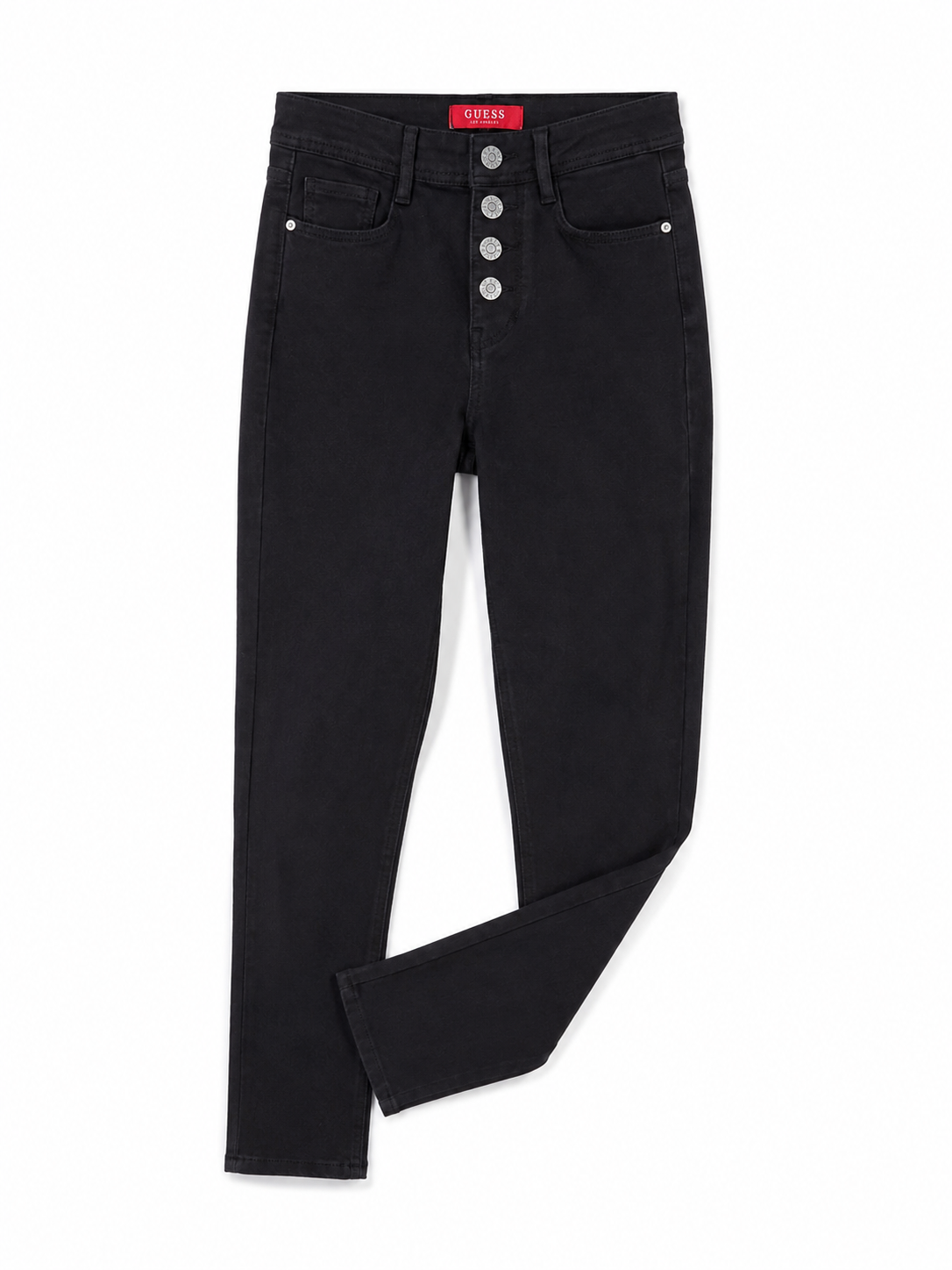 Guess High Rise Skinny Black Jeans – Decorative Silver Buttons | Women