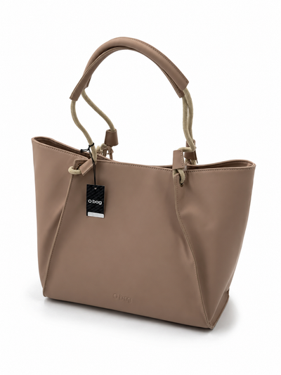 O Bag Unica Taupe Faux Leather Tote Bag – Rope Handle | Women