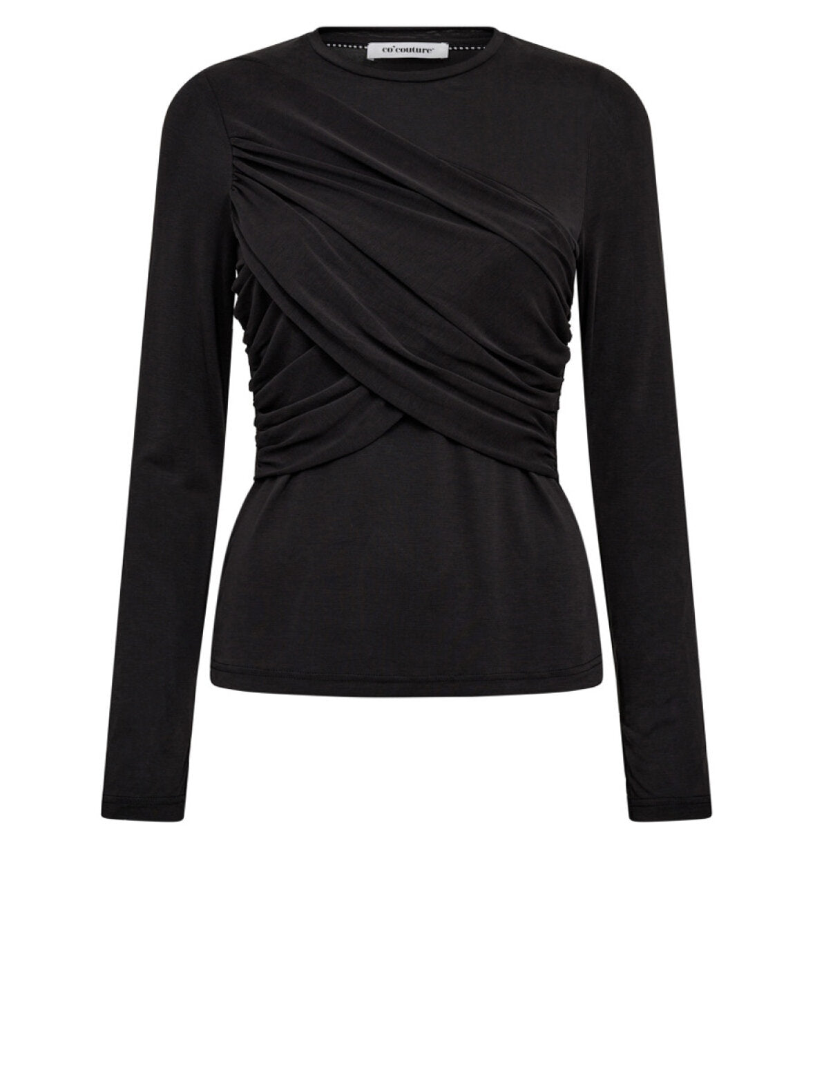 Co'couture Camilla CC Drape LS Blouse – Black