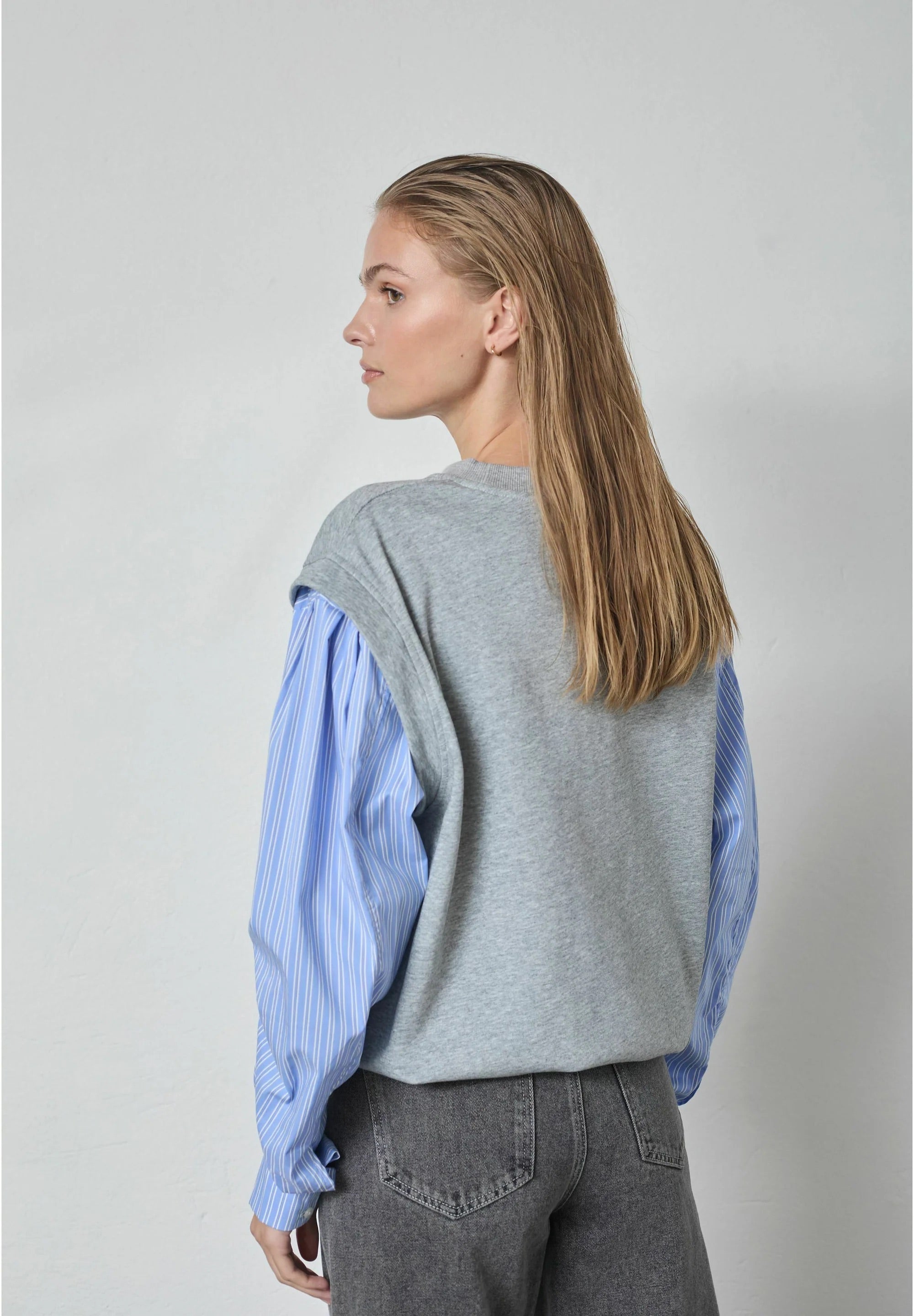 Co'couture Sabina Mix Shirt Sweat – Light Grey