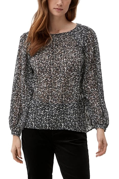 s.Oliver Floral Blouse – Grey/Black