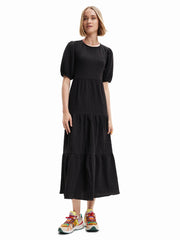 Desigual Wend Open-Back Tiered Midi Dress