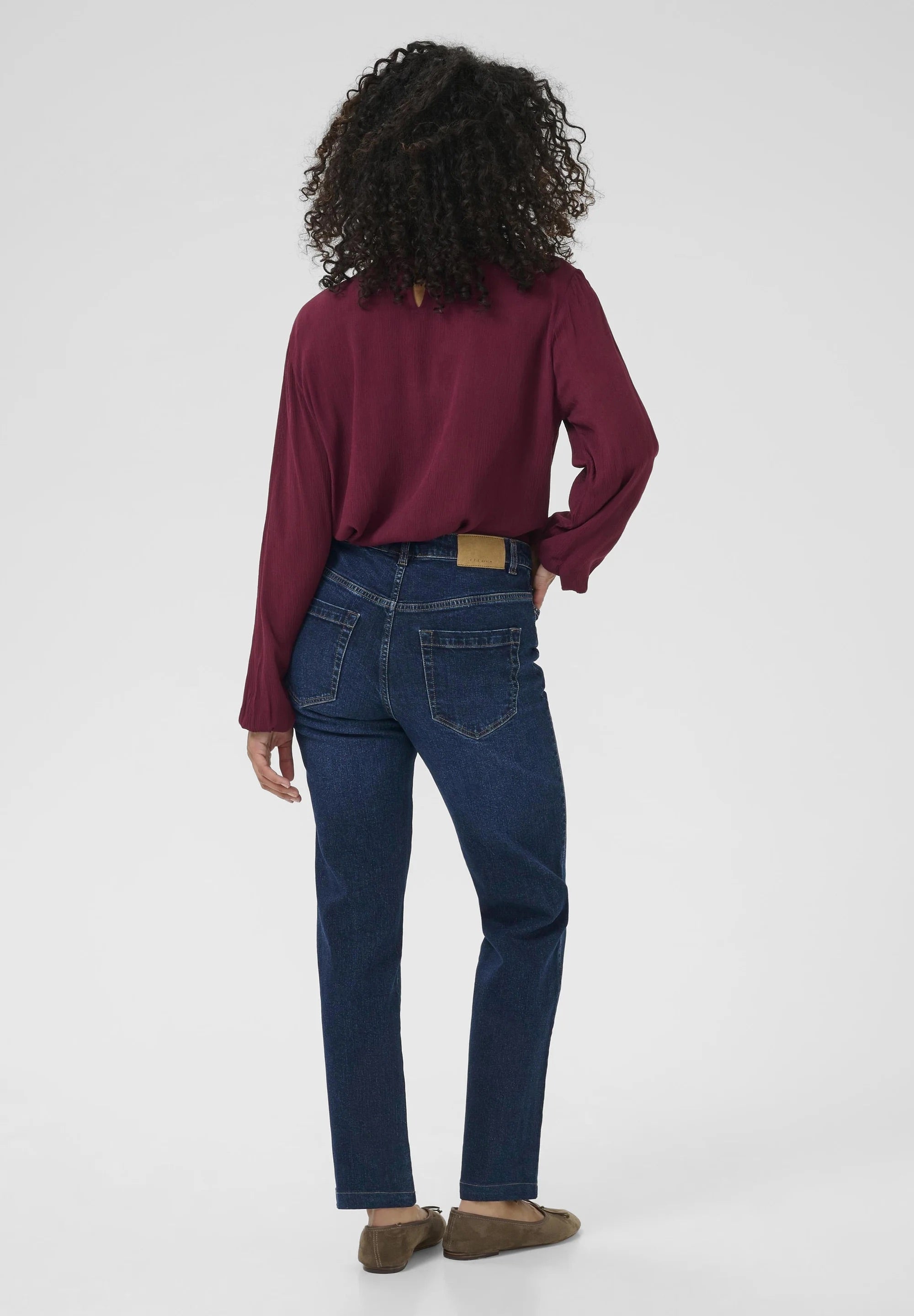Kaffe KAmaris Reg Fit Dark Blue Straight Leg High Waist Jeans – 5-Pocket Classic Fit | Women