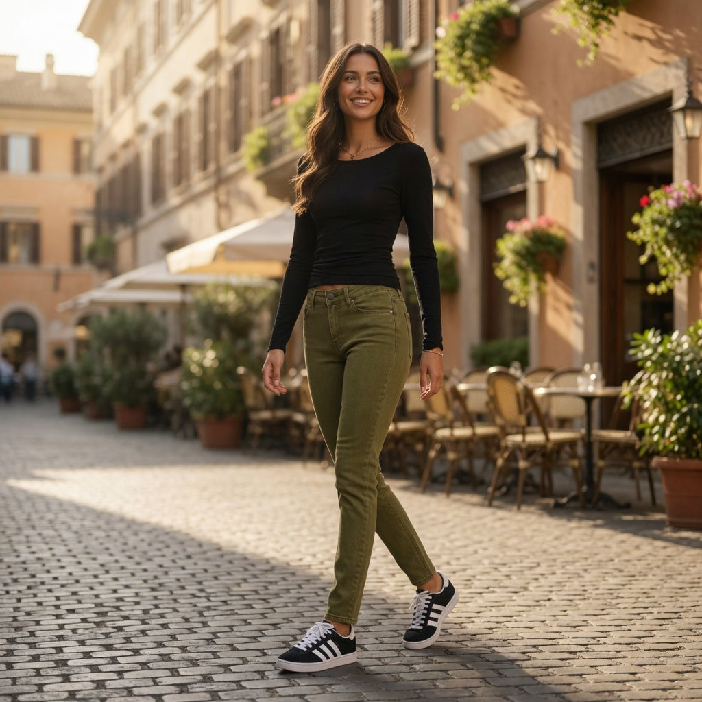 Zero Skinny Jeans – Olive Green