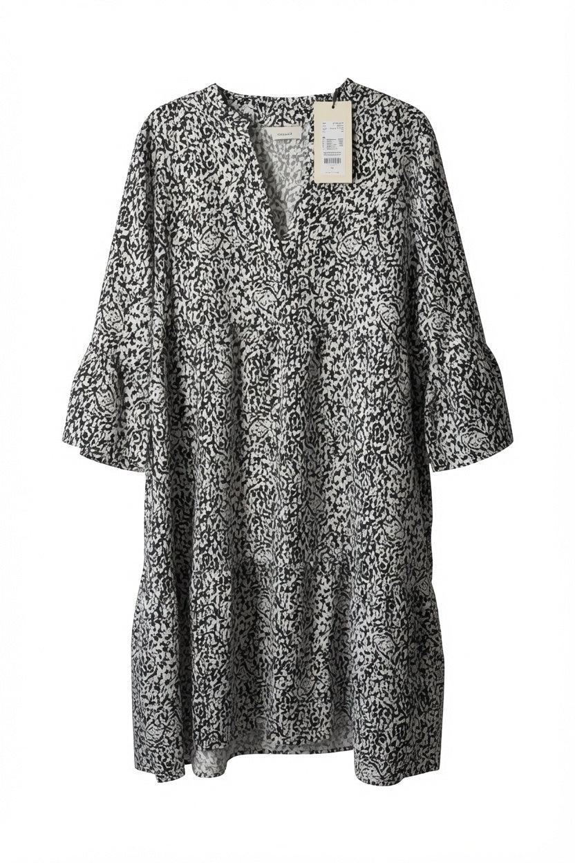 Kaffe KAbrilla Dress – Black & White Print | Women's Midi Dress