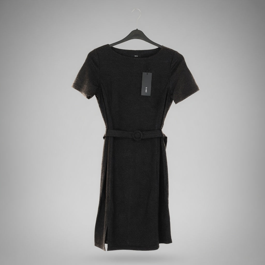 Zero Belted Midi Dress – Black