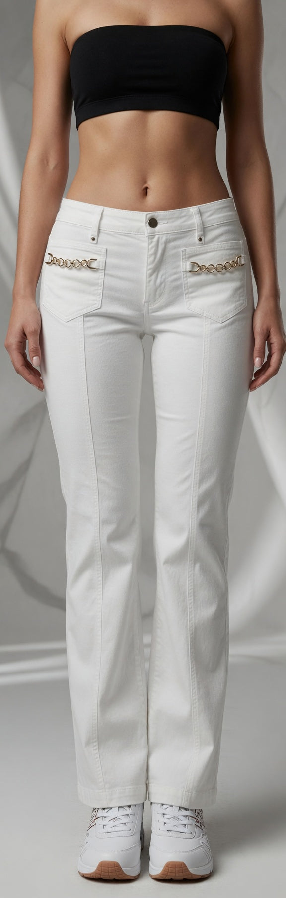 Guess Sexy Boot Chain White Trousers