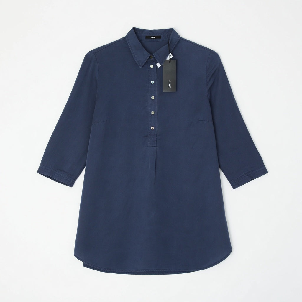 Zero Navy Shirt Dress – 3/4 Sleeve Summer Mini