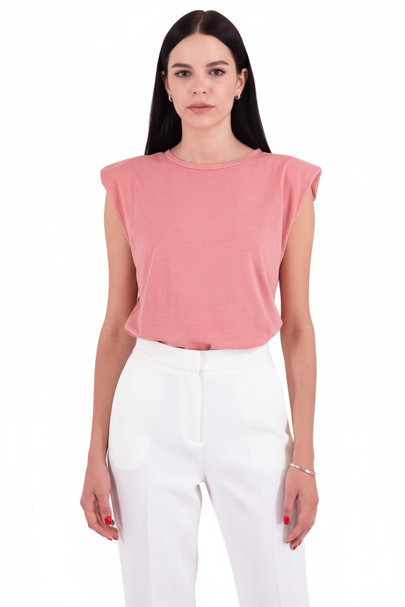 b.young Flutter Cap Sleeve Top - Canyon Rose