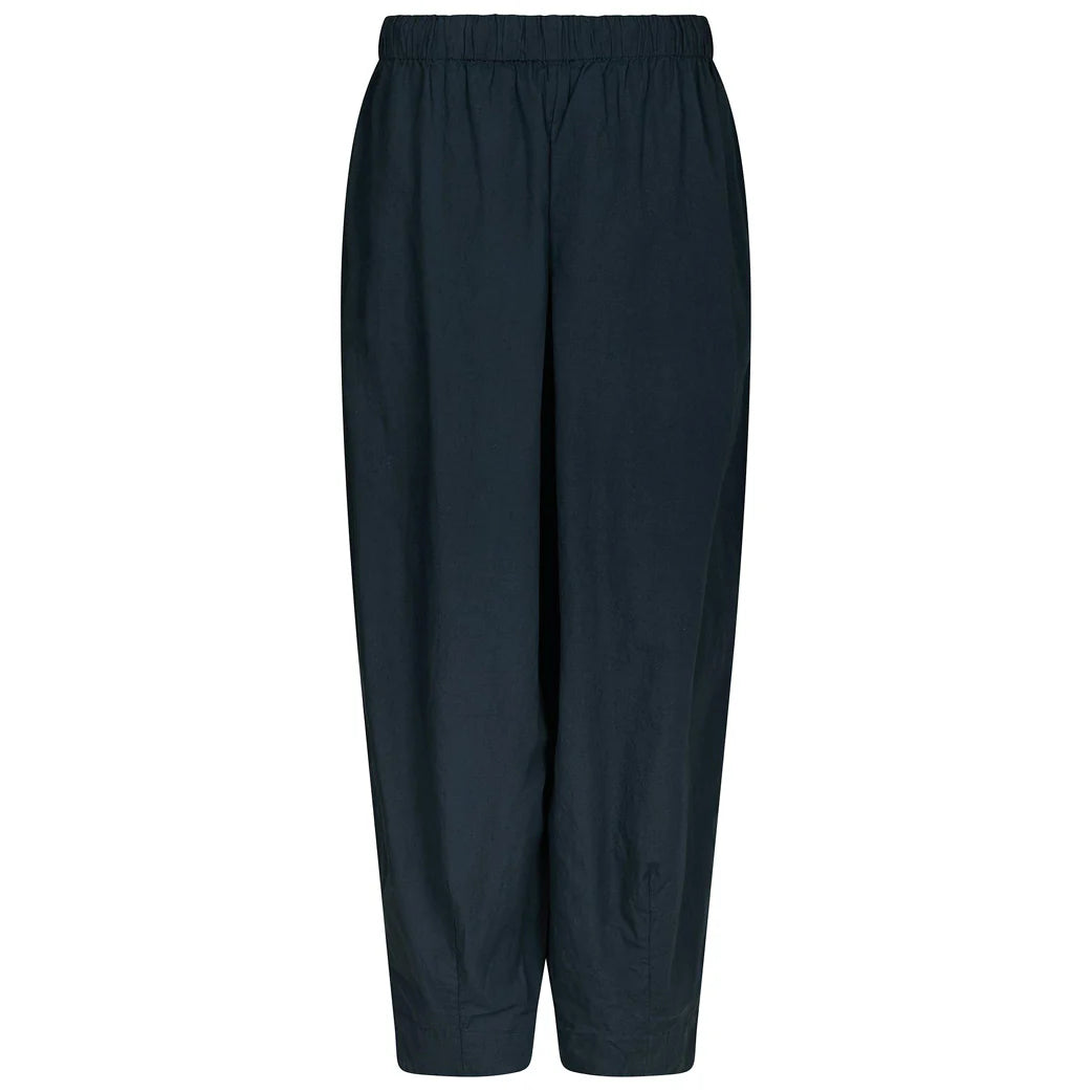 Neo Noir Prina C Navy Poplin Balloon Trousers – Elasticated Drawstring Waist | Women